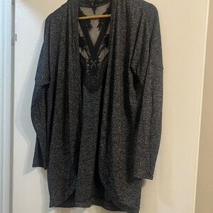 RW&CO Charcoal Knit with Black Lace Detail